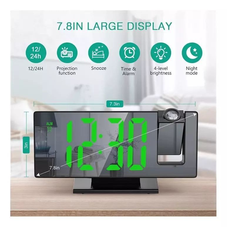 RELOJ DESPERTADOR DIGITAL CON PROYECTOR