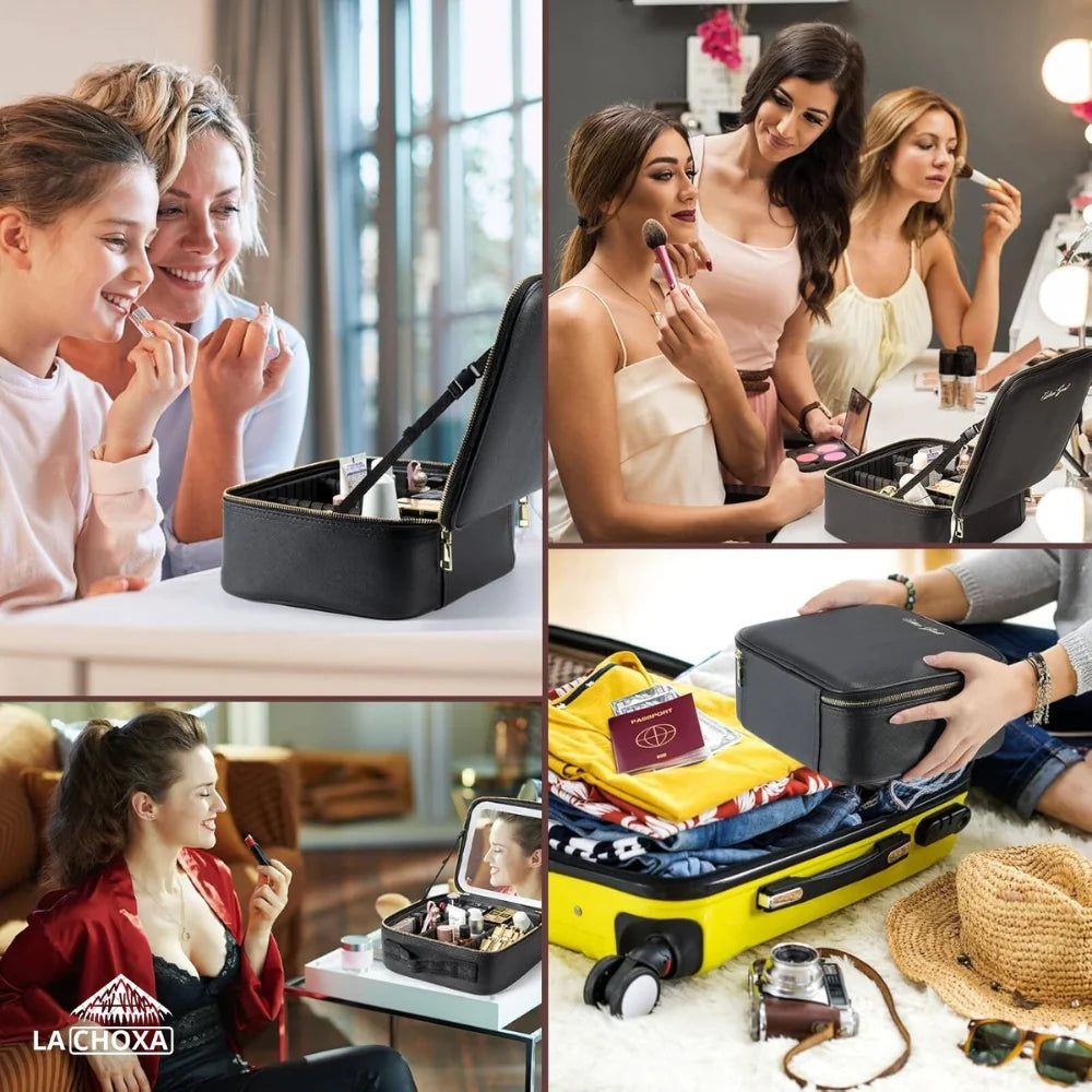 Cosmetiquera con Espejo y Luz Led 😍