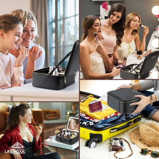 Cosmetiquera con Espejo y Luz Led 😍