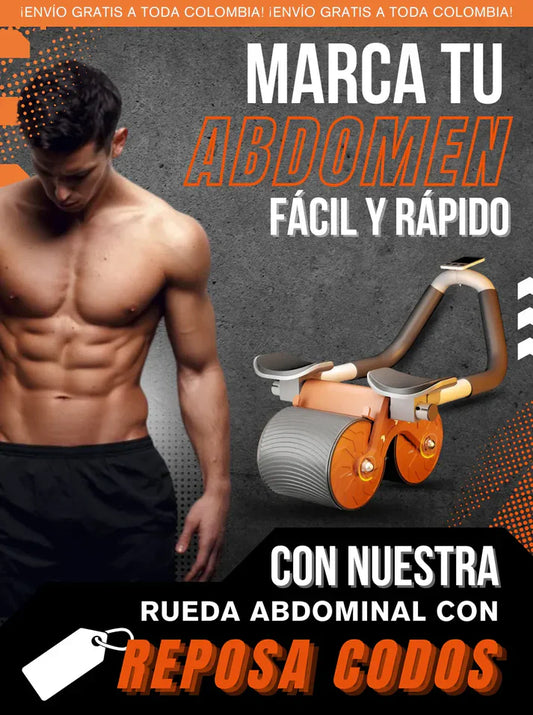Rodillo abdominal de rebote automático + Cronometro + Soporte para celular + Almohadilla para rodillas