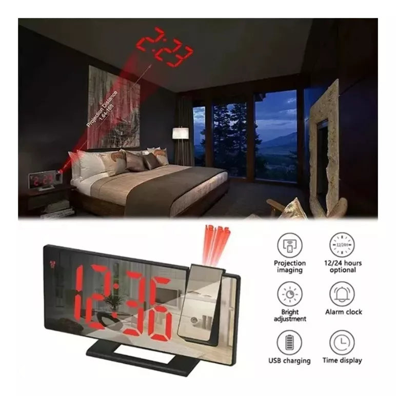 RELOJ DESPERTADOR DIGITAL CON PROYECTOR