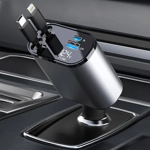 Cargador Retráctil 4 en 1 Para Automóvil 🚗🚘