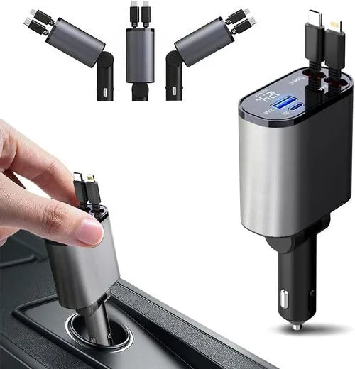 Cargador Retráctil 4 en 1 Para Automóvil 🚗🚘