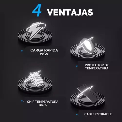 Cargador Retráctil 4 en 1 Para Automóvil 🚗🚘