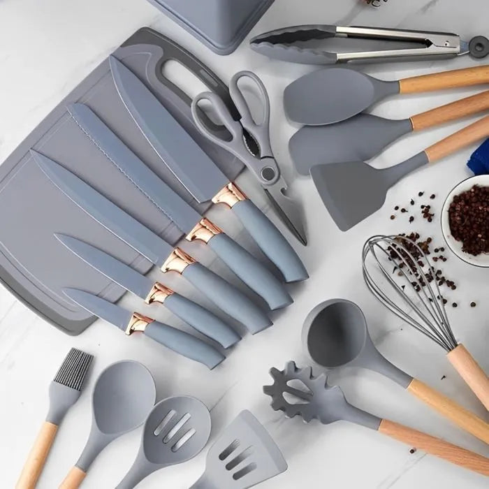 SET DE CUCHILLOS Y UTENSILIOS DE COCINA TODOEN1